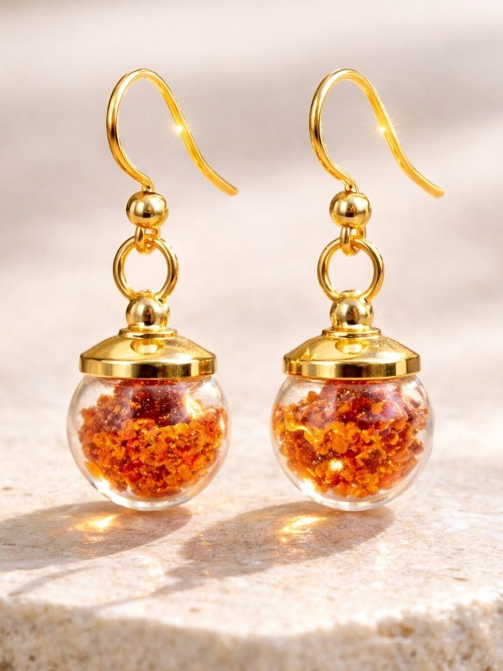 Glass Vial Relic Earrings | Witchy Nature Jewelry | Crystal Herb Bottle Gift